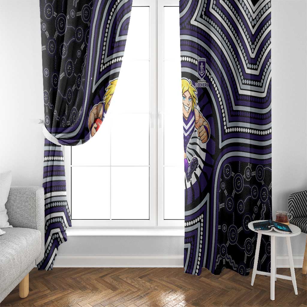 Fremantle Dockers Window Curtain Indigenous Monochrome Dot Art Mascot Style
