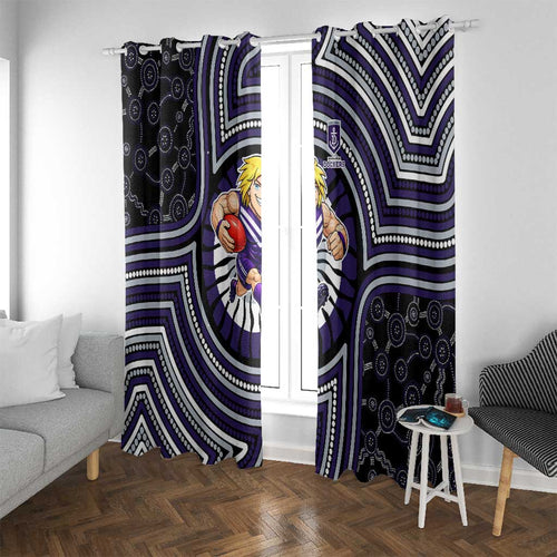 Fremantle Dockers Window Curtain Indigenous Monochrome Dot Art Mascot Style
