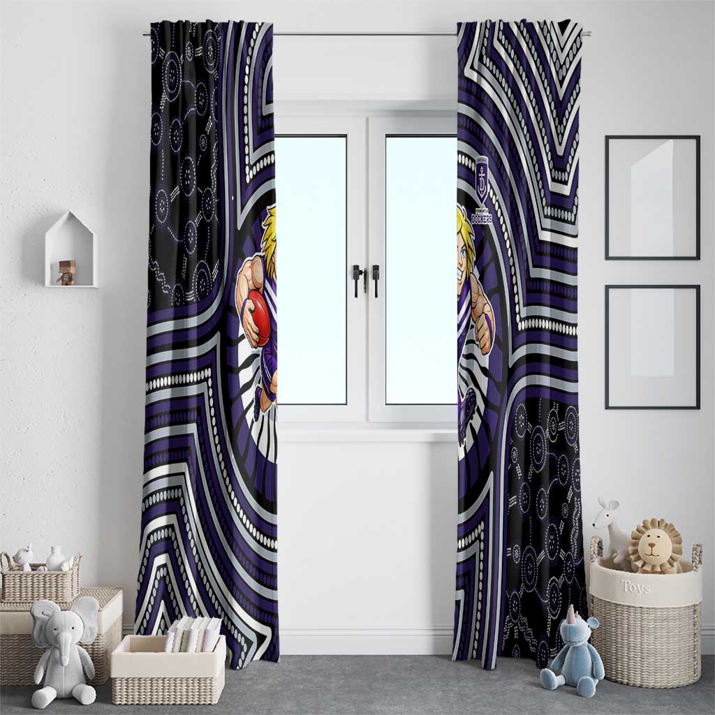 Fremantle Dockers Window Curtain Indigenous Monochrome Dot Art Mascot Style