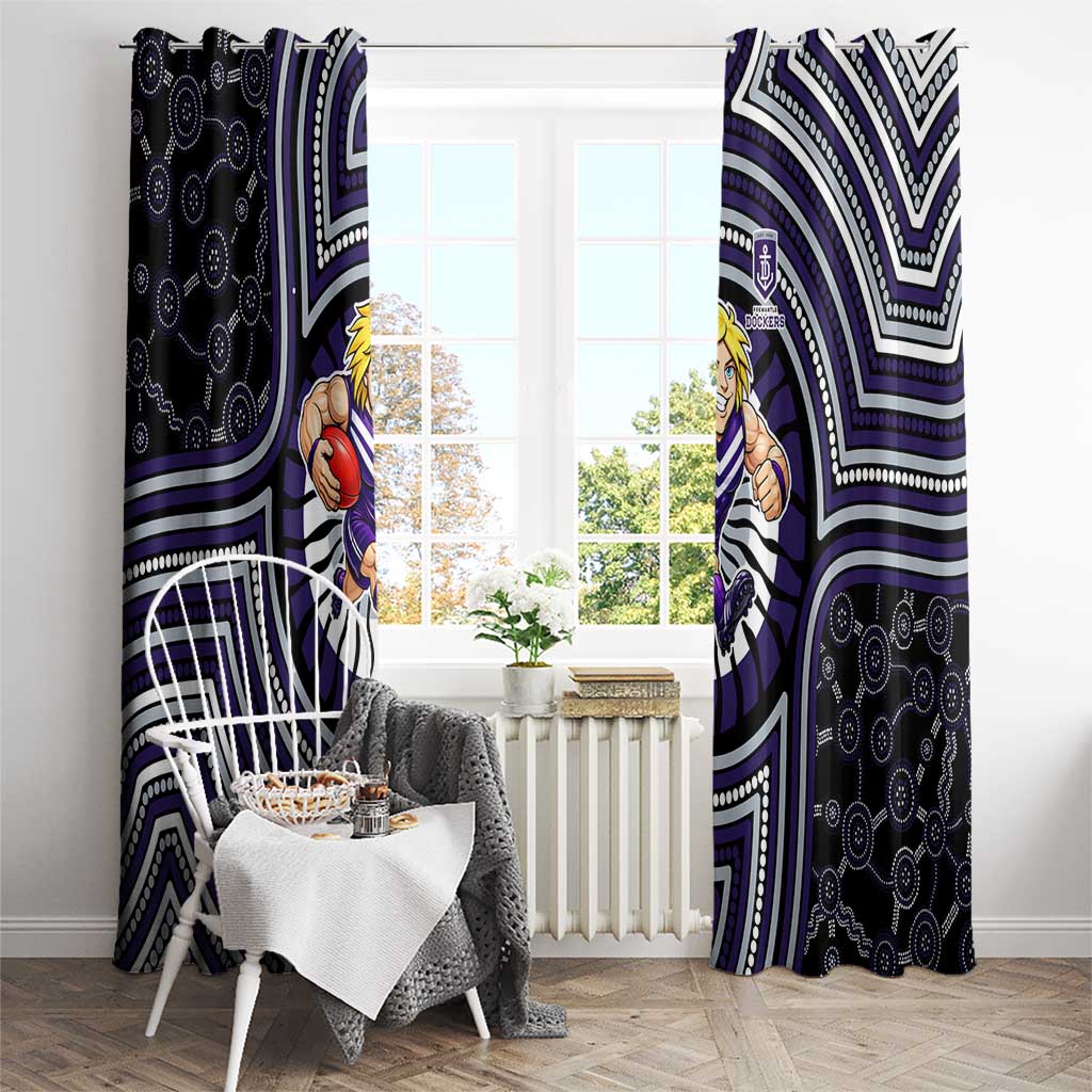 Fremantle Dockers Window Curtain Indigenous Monochrome Dot Art Mascot Style