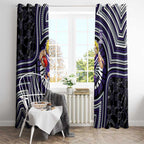 Fremantle Dockers Window Curtain Indigenous Monochrome Dot Art Mascot Style