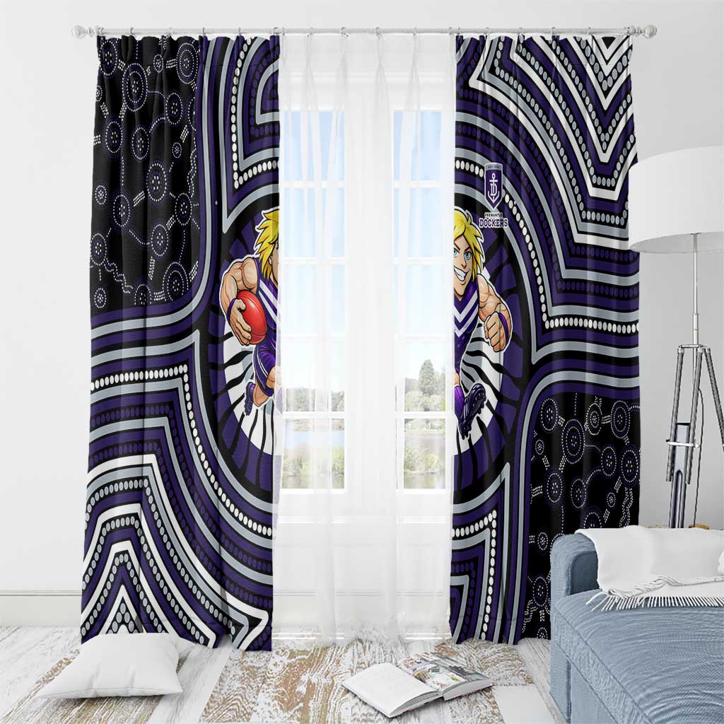 Fremantle Dockers Window Curtain Indigenous Monochrome Dot Art Mascot Style