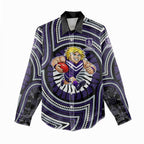 Fremantle Dockers Women Casual Shirt Indigenous Monochrome Dot Art Mascot Style