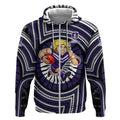 Fremantle Dockers Zip Hoodie Indigenous Monochrome Dot Art Mascot Style
