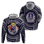 Fremantle Dockers Zip Hoodie Indigenous Monochrome Dot Art Mascot Style