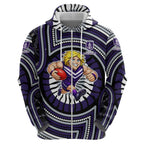 Fremantle Dockers Zip Hoodie Indigenous Monochrome Dot Art Mascot Style