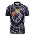 Fremantle Dockers Zipper Polo Shirt Indigenous Monochrome Dot Art Mascot Style