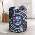 Geelong Cats Laundry Basket Indigenous Monochrome Dot Art Mascot Style