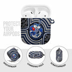 Geelong Cats AirPods Case Indigenous Monochrome Dot Art Mascot Style