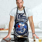 Geelong Cats Apron Indigenous Monochrome Dot Art Mascot Style