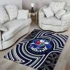 Geelong Cats Area Rug Indigenous Monochrome Dot Art Mascot Style