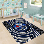 Geelong Cats Area Rug Indigenous Monochrome Dot Art Mascot Style