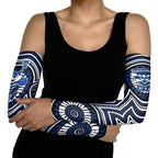 Geelong Cats Arm Sleeves Indigenous Monochrome Dot Art Mascot Style