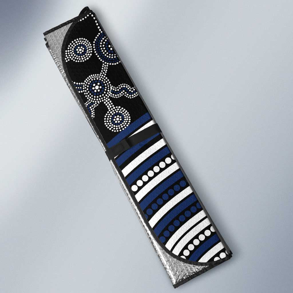 Geelong Cats Auto Sun Shade Indigenous Monochrome Dot Art Mascot Style