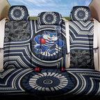 Geelong Cats Back Car Seat Cover Indigenous Monochrome Dot Art Mascot Style