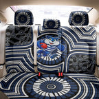 Geelong Cats Back Car Seat Cover Indigenous Monochrome Dot Art Mascot Style