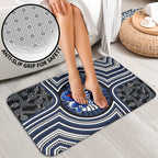 Geelong Cats Bathroom Set Indigenous Monochrome Dot Art Mascot Style