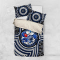 Geelong Cats Bedding Set Indigenous Monochrome Dot Art Mascot Style