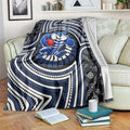 Geelong Cats Blanket Indigenous Monochrome Dot Art Mascot Style