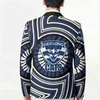 Geelong Cats Blazer Indigenous Monochrome Dot Art Mascot Style