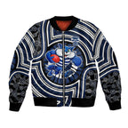 Geelong Cats Bomber Jacket Indigenous Monochrome Dot Art Mascot Style
