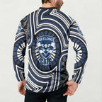 Geelong Cats Button Sweatshirt Indigenous Monochrome Dot Art Mascot Style