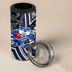 Geelong Cats 4 in 1 Can Cooler Tumbler Indigenous Monochrome Dot Art Mascot Style