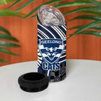Geelong Cats 4 in 1 Can Cooler Tumbler Indigenous Monochrome Dot Art Mascot Style