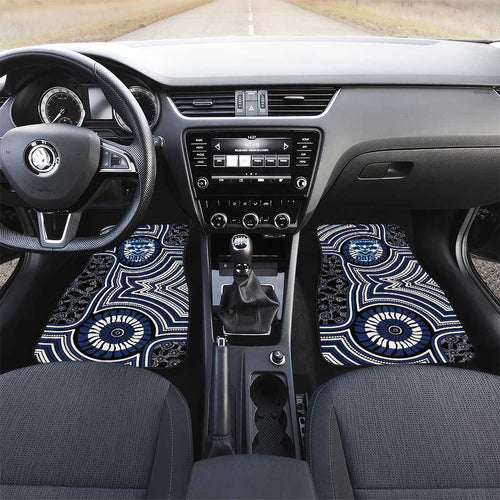 Geelong Cats Car Mats Indigenous Monochrome Dot Art Mascot Style
