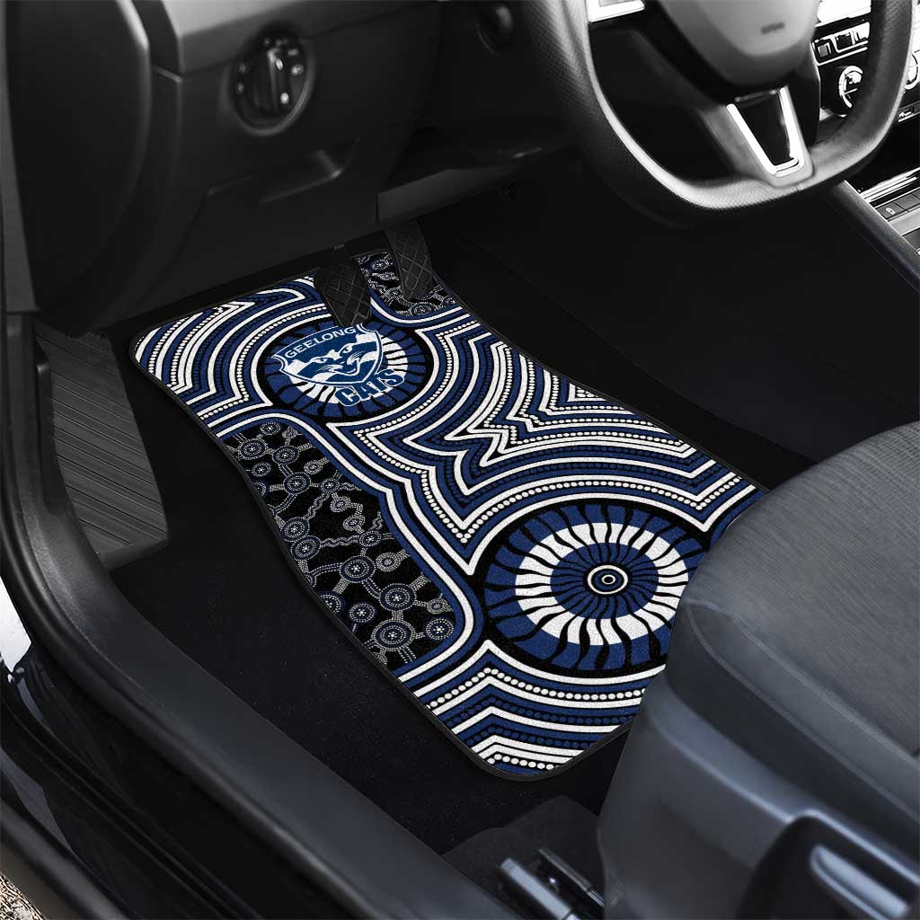 Geelong Cats Car Mats Indigenous Monochrome Dot Art Mascot Style