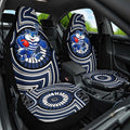 Geelong Cats Car Seat Cover Indigenous Monochrome Dot Art Mascot Style