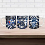 Geelong Cats Ceramic Mug Indigenous Monochrome Dot Art Mascot Style