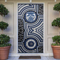 Geelong Cats Door Cover Indigenous Monochrome Dot Art Mascot Style
