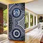 Geelong Cats Door Cover Indigenous Monochrome Dot Art Mascot Style