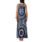 Geelong Cats Family Matching Tank Maxi Dress and Hawaiian Shirt Indigenous Monochrome Dot Art Mascot Style