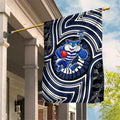 Geelong Cats Garden Flag Indigenous Monochrome Dot Art Mascot Style