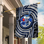 Geelong Cats Garden Flag Indigenous Monochrome Dot Art Mascot Style