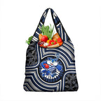 Geelong Cats Grocery Bag Indigenous Monochrome Dot Art Mascot Style