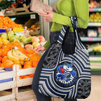 Geelong Cats Grocery Bag Indigenous Monochrome Dot Art Mascot Style