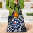 Geelong Cats Grocery Bag Indigenous Monochrome Dot Art Mascot Style