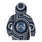 Geelong Cats Kid Hoodie Indigenous Monochrome Dot Art Mascot Style
