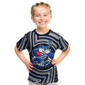 Geelong Cats Kid T Shirt Indigenous Monochrome Dot Art Mascot Style