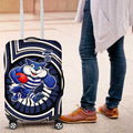 Geelong Cats Luggage Cover Indigenous Monochrome Dot Art Mascot Style
