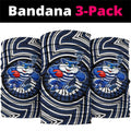 Geelong Cats Neck Gaiter Indigenous Monochrome Dot Art Mascot Style