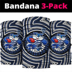 Geelong Cats Neck Gaiter Indigenous Monochrome Dot Art Mascot Style