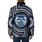 Geelong Cats Padded Jacket Indigenous Monochrome Dot Art Mascot Style