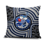 Geelong Cats Pillow Cover Indigenous Monochrome Dot Art Mascot Style