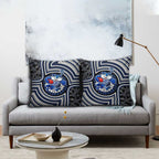 Geelong Cats Pillow Cover Indigenous Monochrome Dot Art Mascot Style
