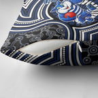 Geelong Cats Pillow Cover Indigenous Monochrome Dot Art Mascot Style