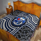 Geelong Cats Quilt Indigenous Monochrome Dot Art Mascot Style